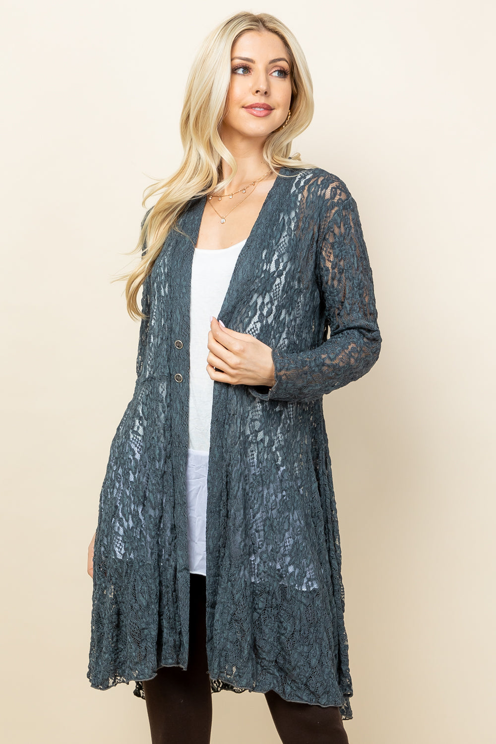 Pucker Lace Jacket - Charcoal