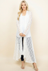 Ivory Lace Long Duster Jacket Full Front