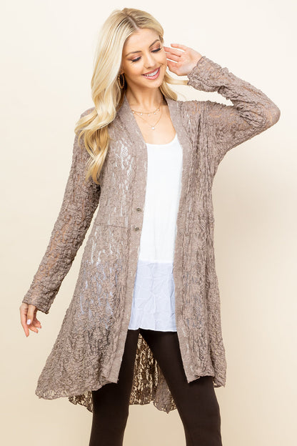 Pucker Lace Jacket - Mocha