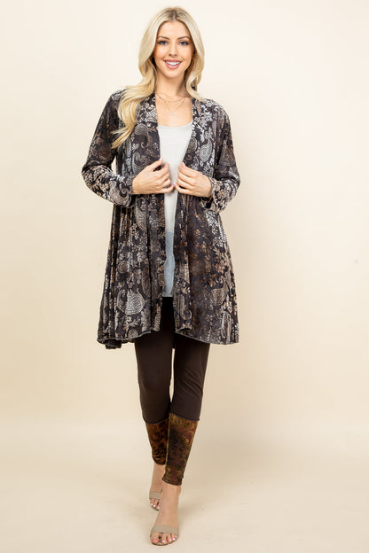 Tie-Dye Velvet Jacket - Charcoal