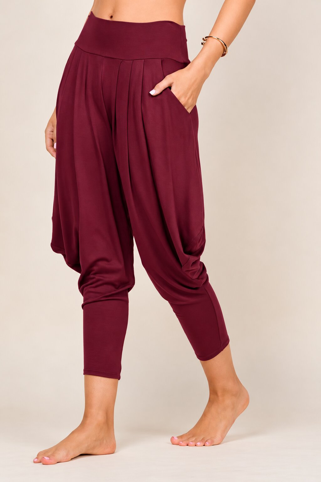 Burgundy Kooniez Harem Pants Side