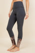 Contrast Velvet Leggings - Charcoal w/ Light Grey Velvet