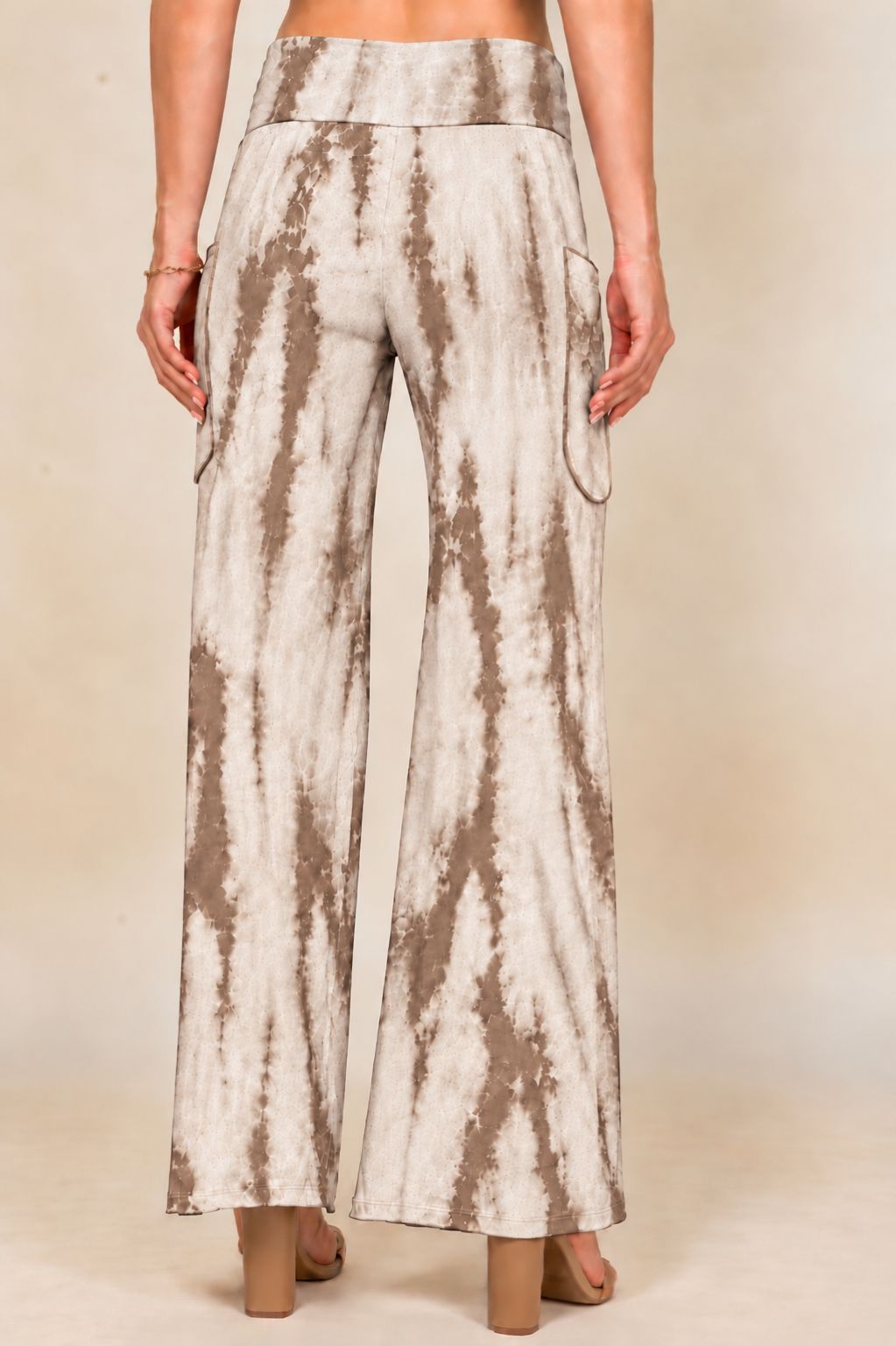 Mocha Tie-Dye Wide Leg Palazzo Pants – Boho Yoga Lounge Pants | Kooniez
