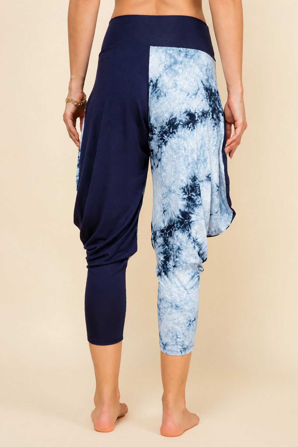Navy Cloud Patchwork Kooniez Harem Pants Back