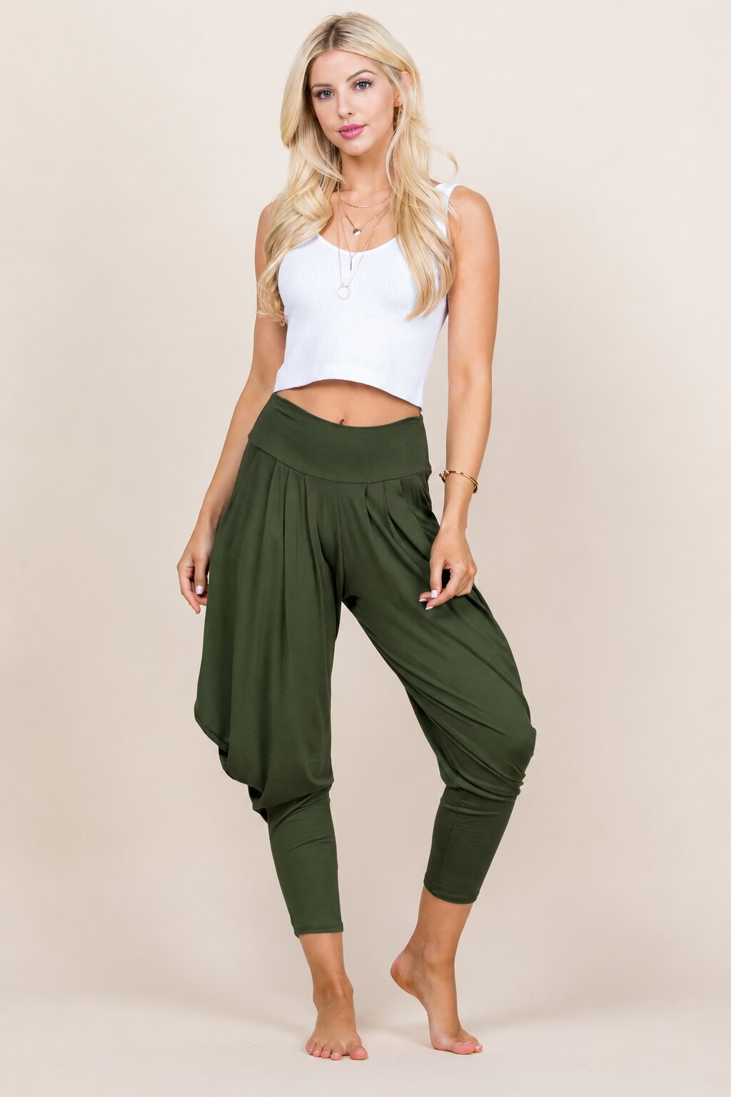 Olive Kooniez Harem Pants Full