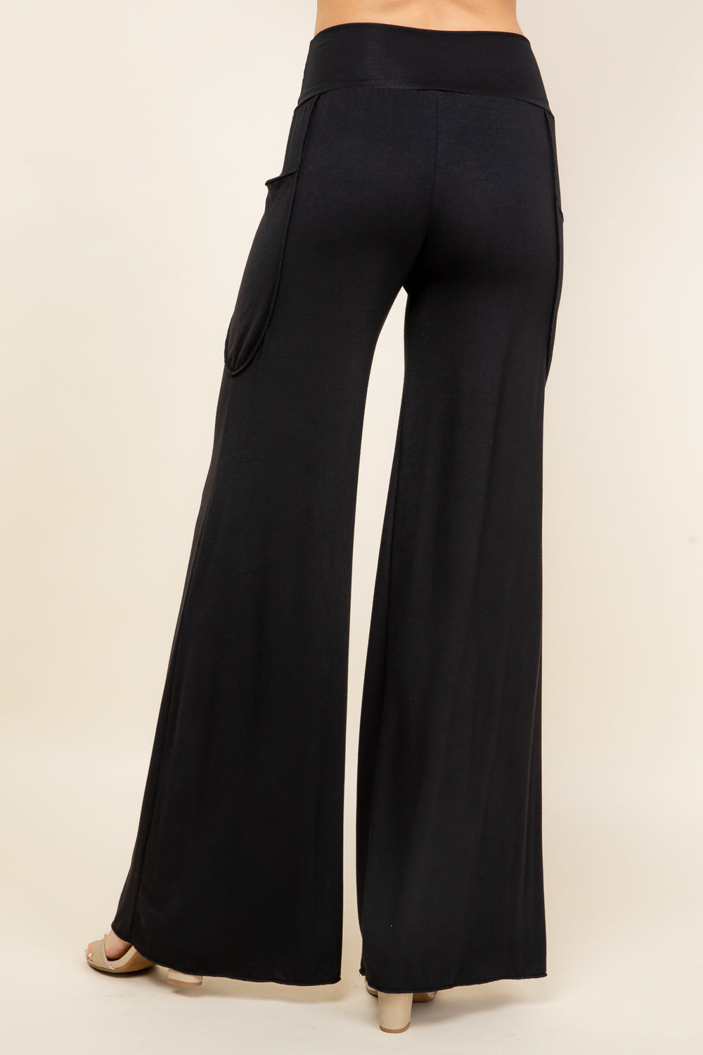 Palazzo Wide Leg Pants - Black