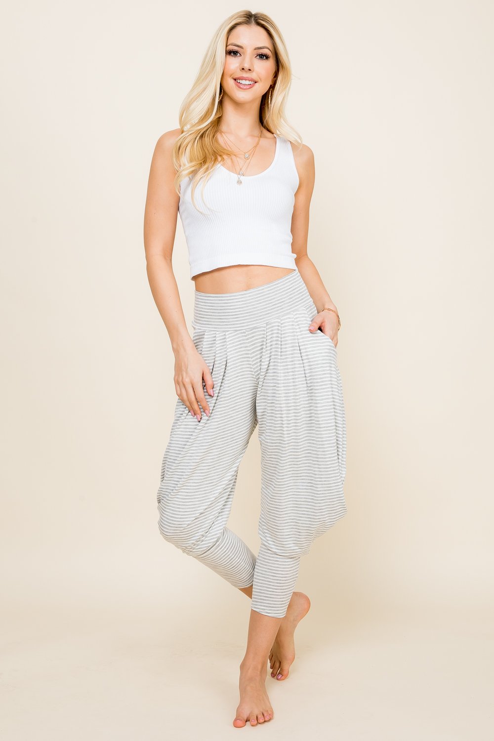 Light Grey Kooniez Harem Comfortable Pants