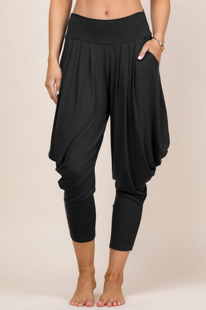 Black Kooniez Harem Comfortable Pants - Front